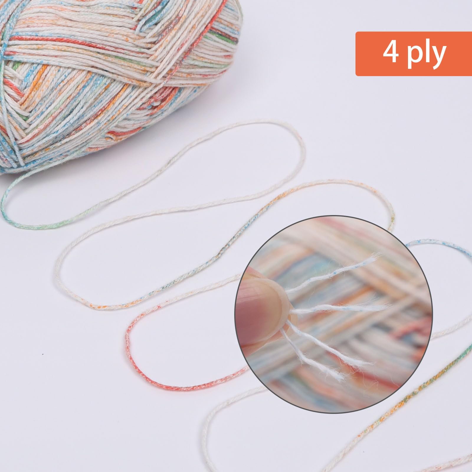 Pretty Jolly 4 Skeins Soft Baby Yarn, 100% Cotton, Crochet & Knitting, 4 Ply, Fingering Weight - Image 3