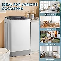 Vista 7 de Winado Lavadora completamente automática, lavadora portátil de carga superior de 17.6 libras con bomba de drenaje, 10 programas de lavado, 8 niveles