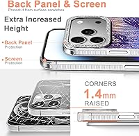 Vista 240 de I-MGAE-IN-AR - Funda diseñada para iPhone 12 y 12 Pro, diseño de mariposa plateada brillante, funda protectora de poliuretano termoplástico, suave