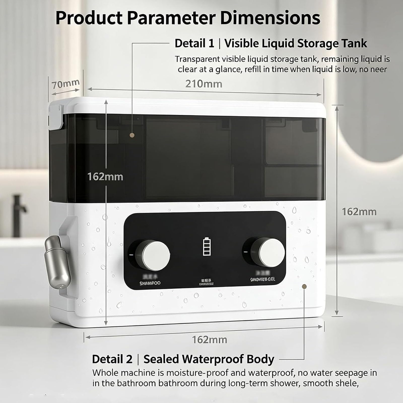 Cabezal De Ducha Con Máquina De Espuma Inteligente, Rociador Eléctrico De Espuma De Pared, Boquilla Ajustable De 360°, Control De Volumen De Espuma De 9 Niveles, Diseño Impermeable, Para Champú