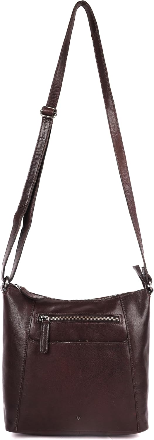 9.5 Inch Genuine Leather Crossbody Sling Bag for Women - Trendy Casual Office Bag with Adjustable Strap