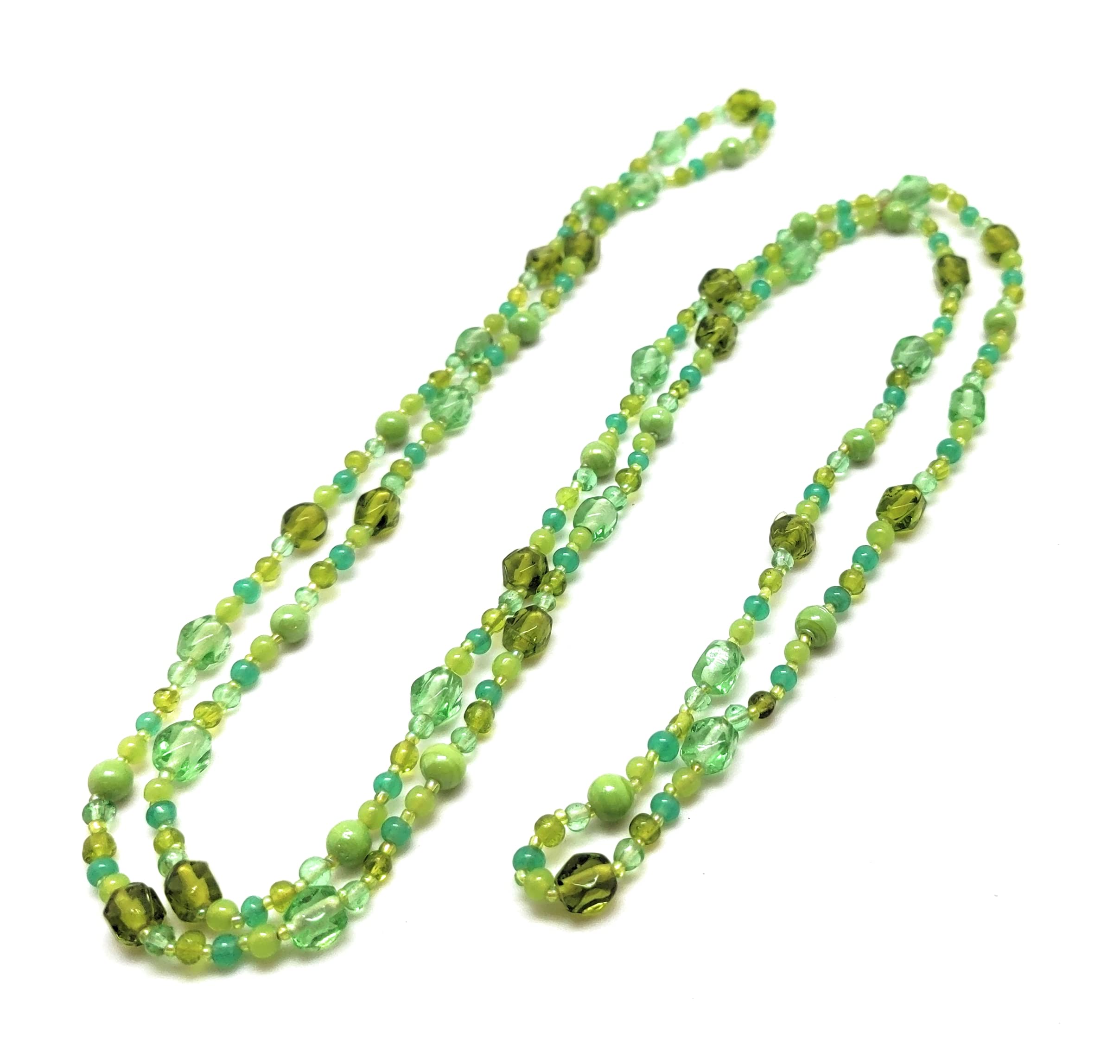 Peridot Hand made Glass Beaded Necklace(4257)-image-17