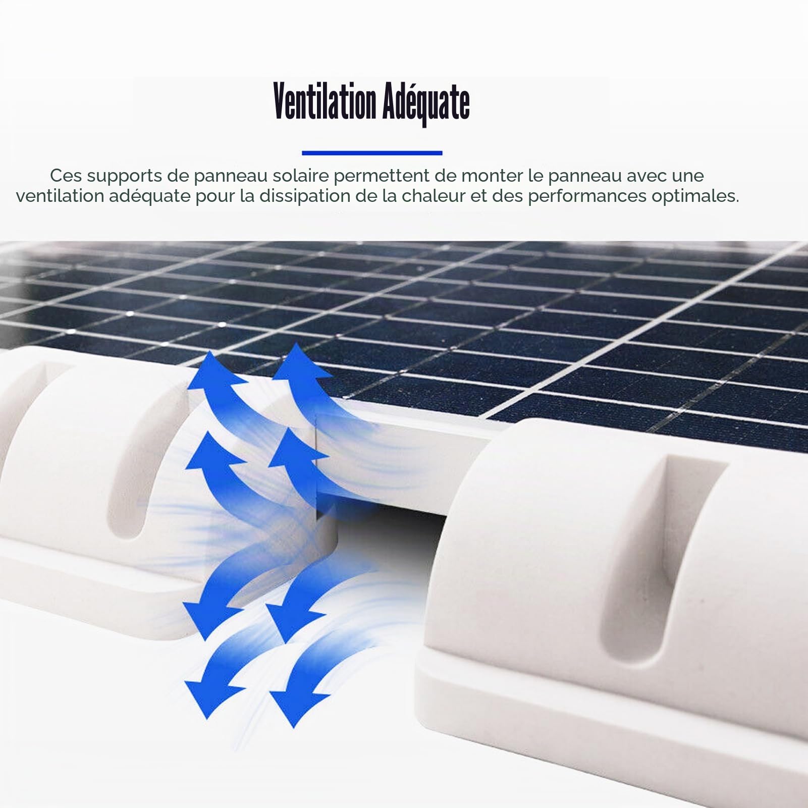 7pcs kit de support de montage de panneau solaire ABS kit de support d'angle pour toit sans perçage pour RV, caravane, véhicule, camping - car, remise (blanc)