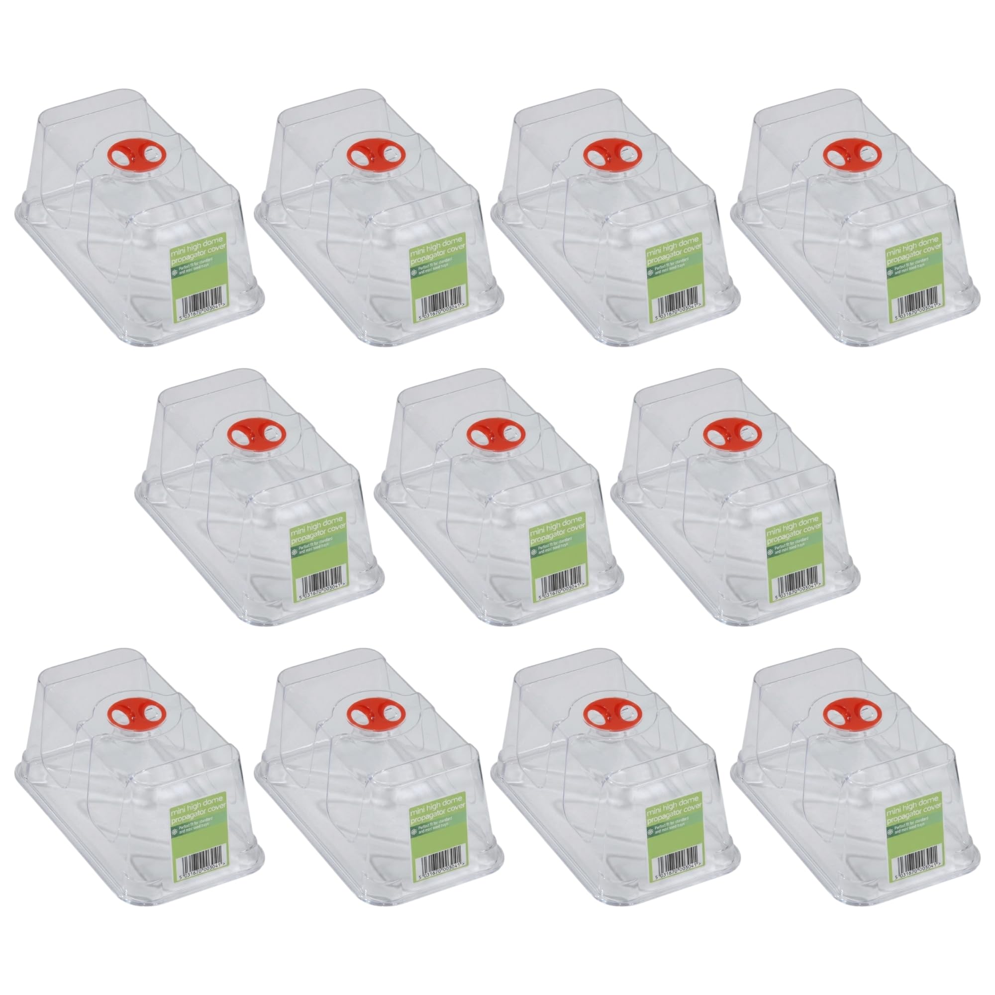 W-Direct Mini High Dome Propagator Lid (10 Pack | Lid ONLY) – Clear Seed Tray Humidity Dome with Adjustable Vent, Plant Germination Cover for Seed Starting & Cuttings