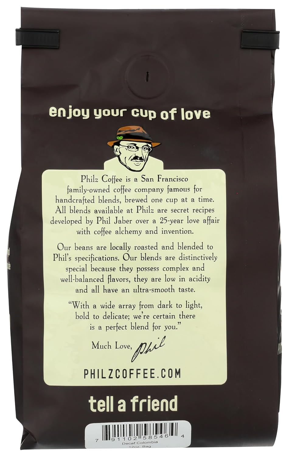 PHILZ COFFEE Decaf Colombia, 12 OZ
