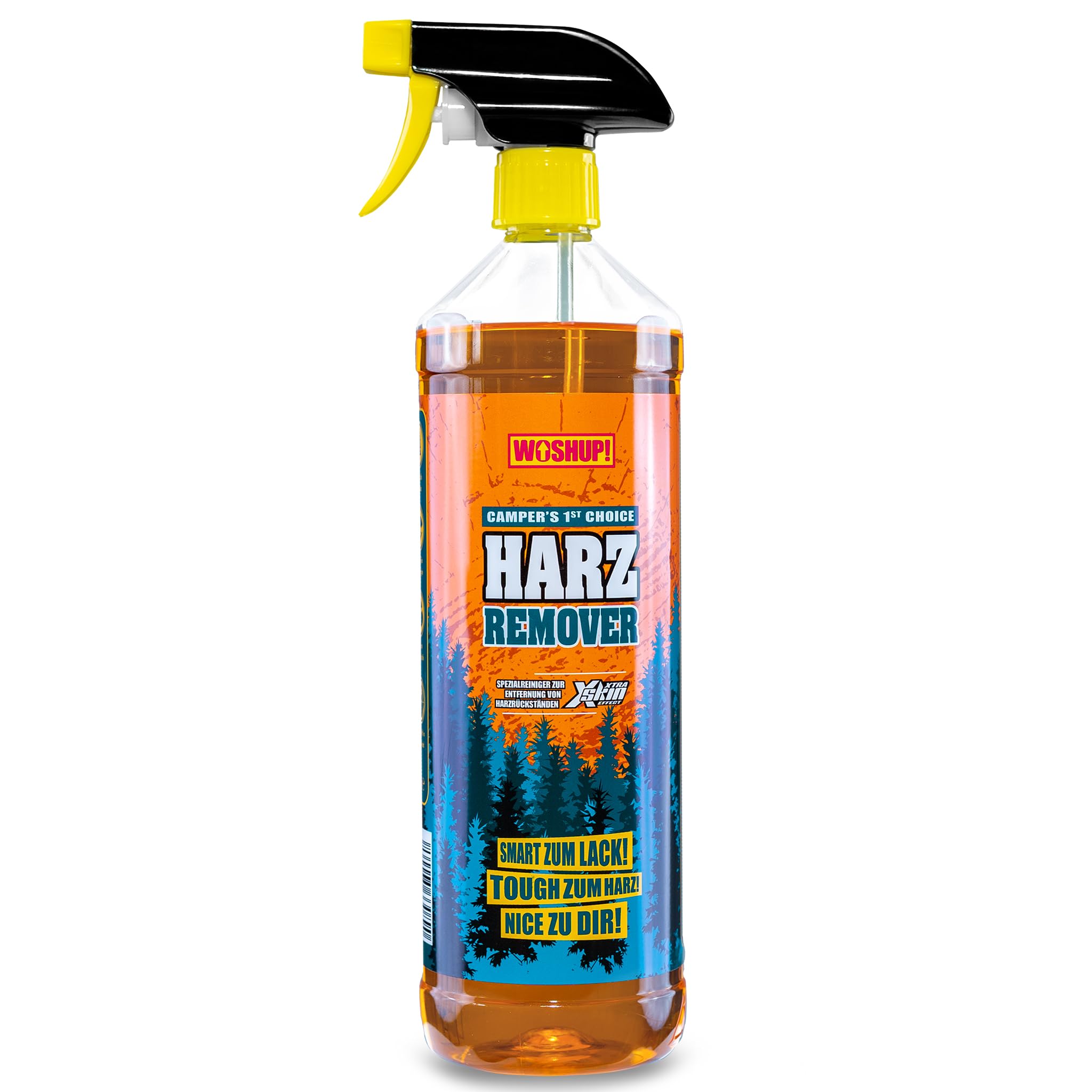 WOSHUP! Harzentferner 1000 ml mit Xtra Skin Schutzfilm Harzentferner, Harzlöser für Wohnwagen, Wohnmobil, Camping, Caravan, Vorzelt, Markise, Boot und Zelt. (1 Liter) Auto & Motorrad