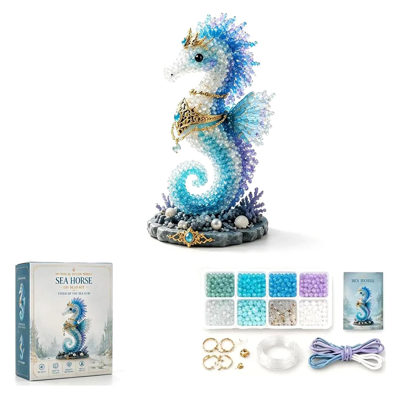 Kaeltsyn Pearls Art 3D Beaded Animal Making Set 8 Pattern for Creative Travel Entertainment Decoration Creative Pearls Painting
