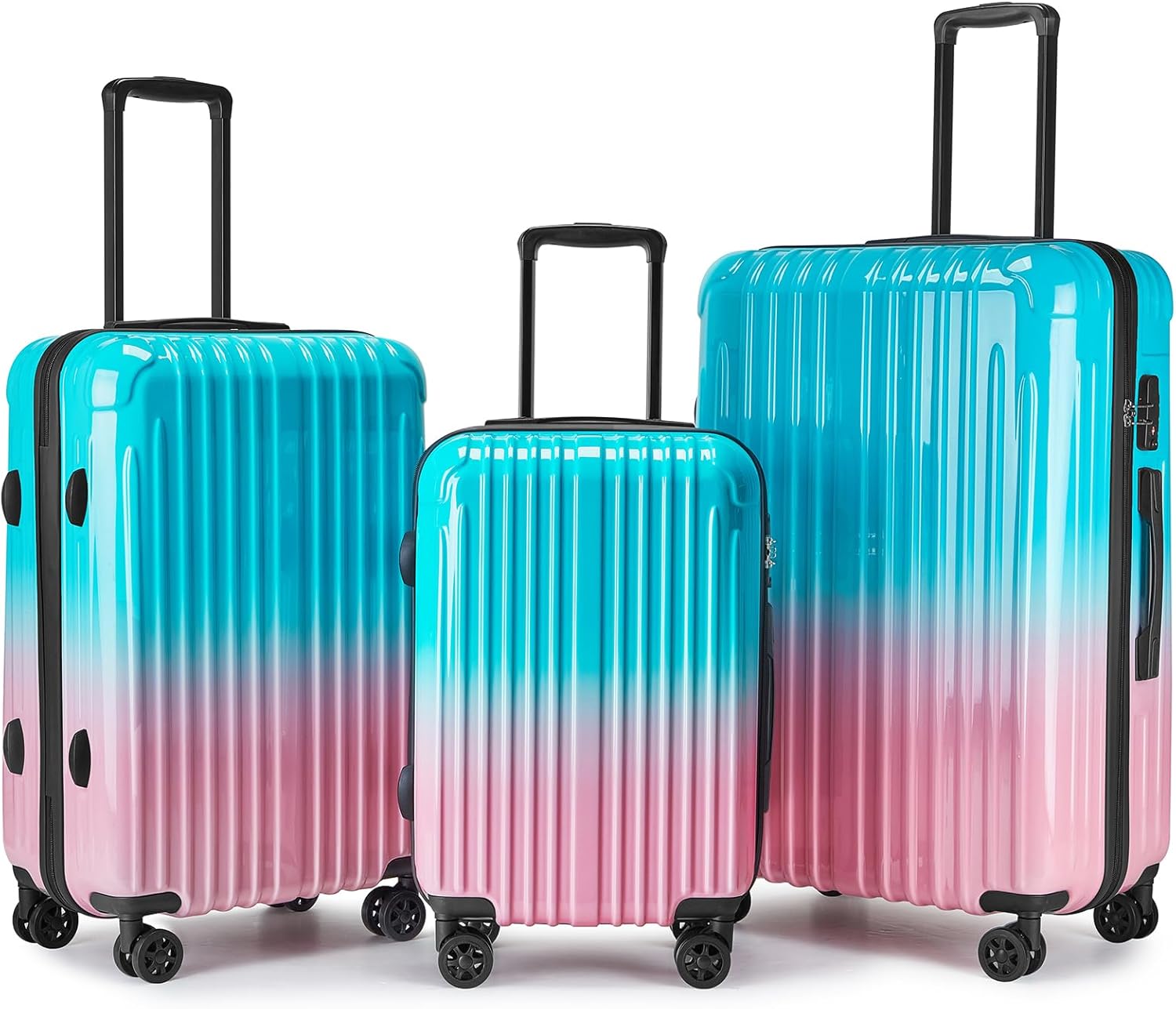 3 Sets Luggage - Airline Approved Suitcases with Spinner Wheels, Built-In TSA Lock?Hard Shell Expandable Suitcases