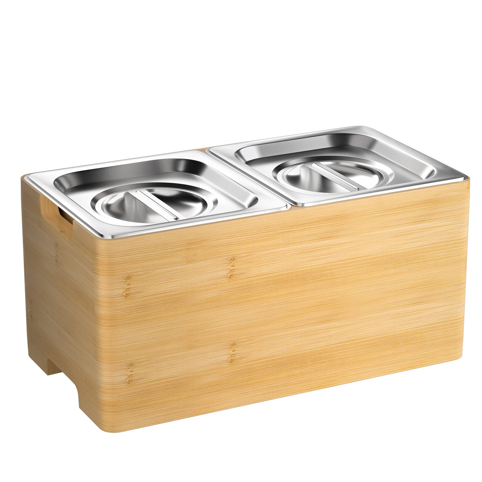 Buy Stainless Steel & Bamboo Compost Bin Kitchen, Indoor Compost Bucket