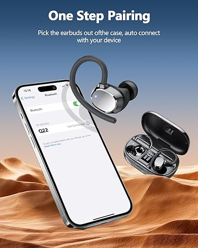 Miniatura 2 de Auriculares inalámbricos Bluetooth deportivos 2025 nuevos Bluetooth 5.3 con pantalla LED, 128 horas de reproducción, potentes graves sobre la oreja