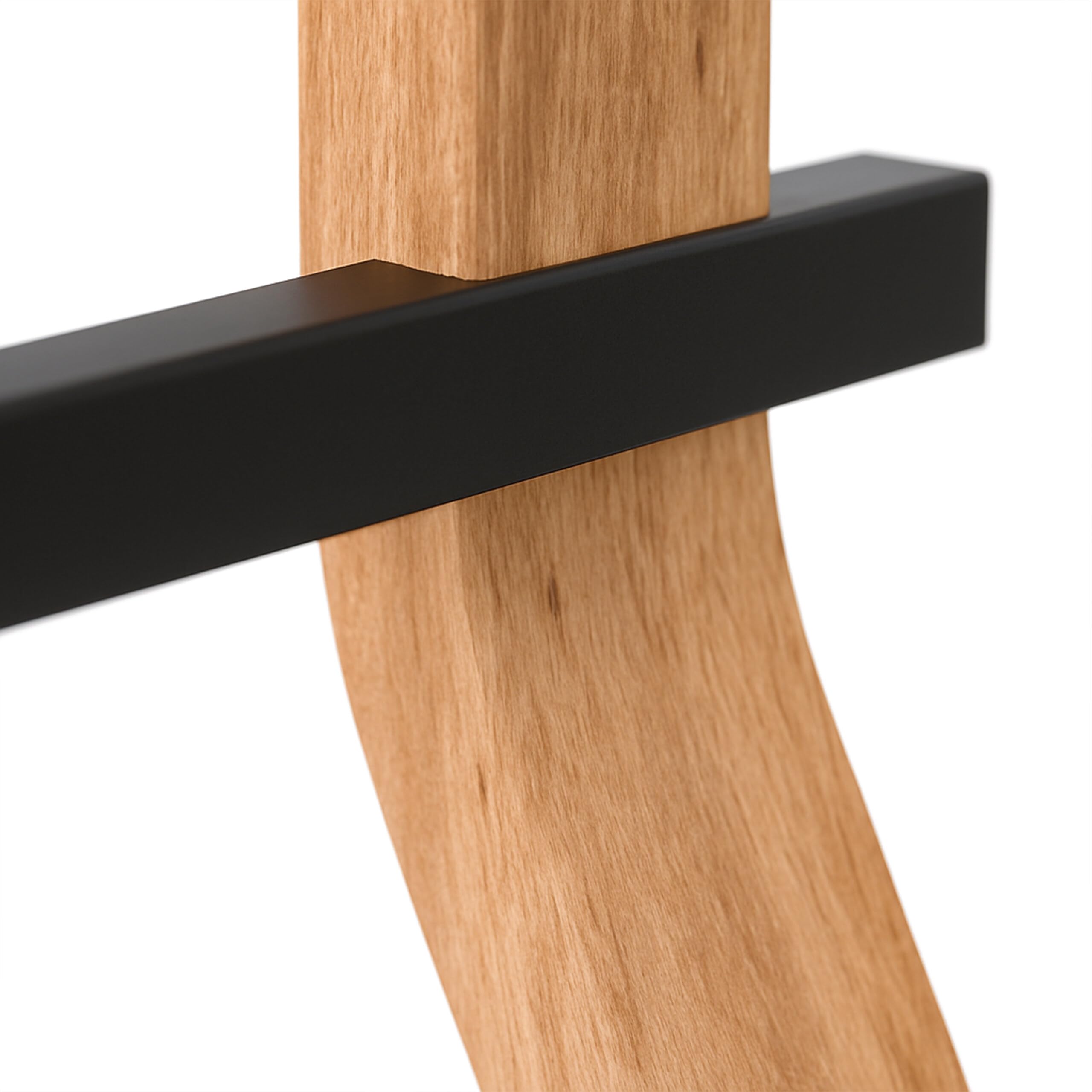 Relaxdays Porte-Serviettes, 2 Barres Horizontales, H x L x P : 86 x 37 x 18 cm, pour la Salle de Bain, Noir et Nature