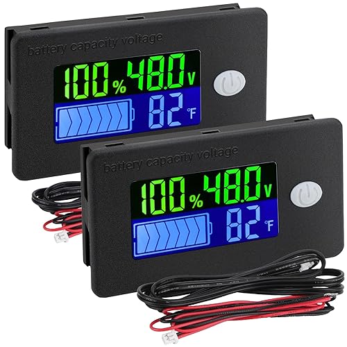 Vista 11 de DROK Monitor de batería RV de 12 V, pantalla LCD, medidor de batería para carrito de golf, medidor de voltaje de automóvil, medidor de temperatura