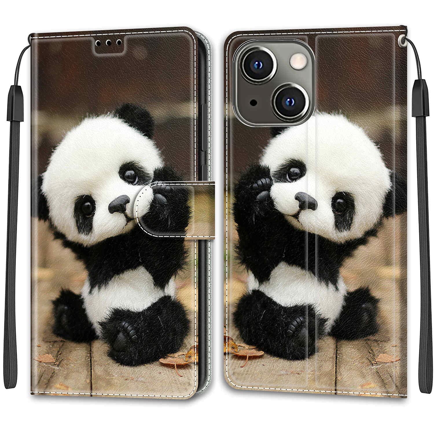 Leder-Handyhülle Mit Magnetverschluss Für IPhone 13/14 – 3 Kartenfächer & Standfunktion