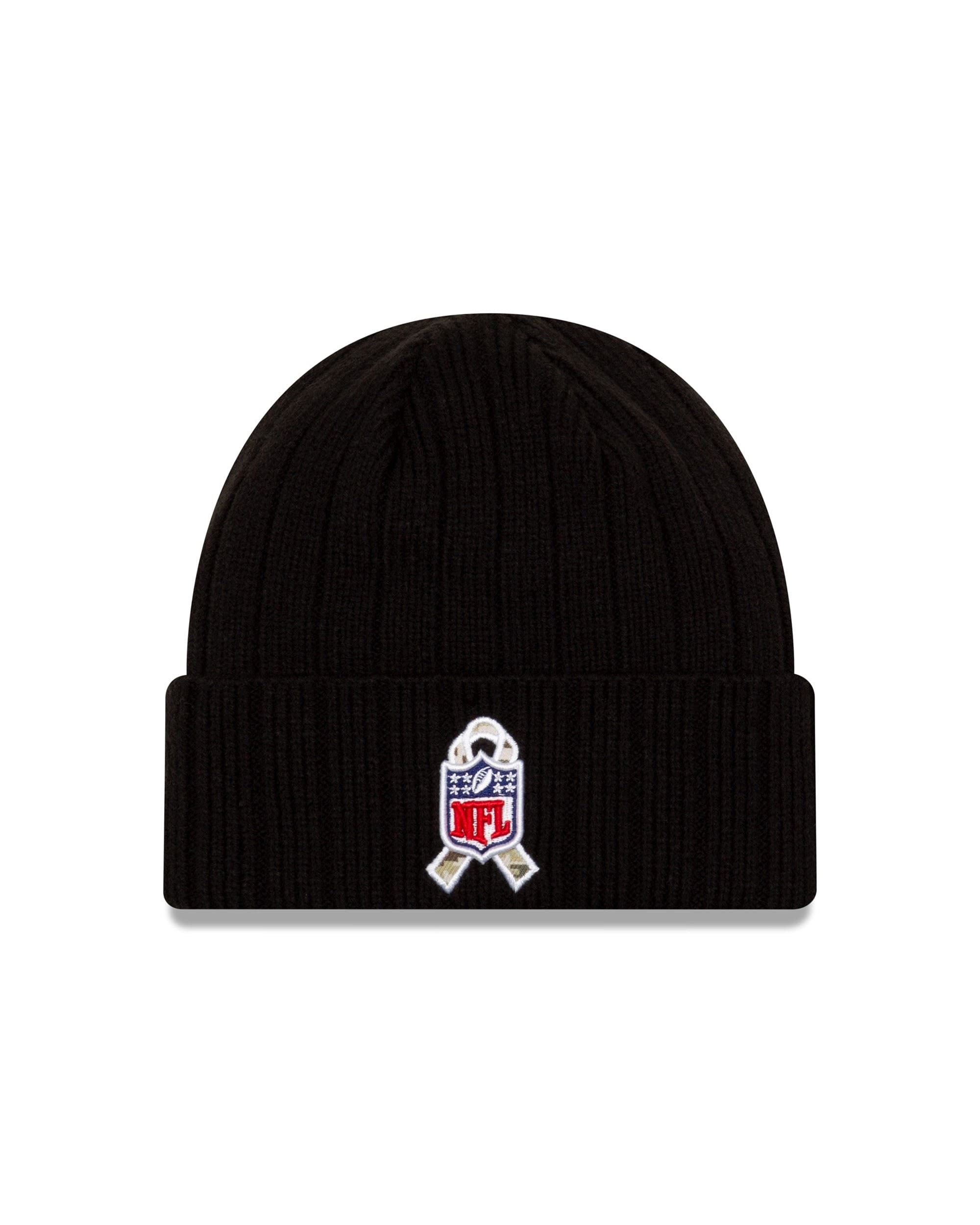 New Era Salute to Service Beanie NFL 2023 Nero Logo Squadra