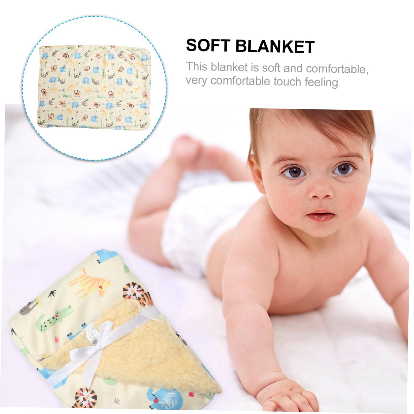 Mikinona Coperta Pieghevole per Bambini in Coral Fleece Gialla | Leggera e Portatile, per Studio o Stanza Climatizzata, Stile Adorabile