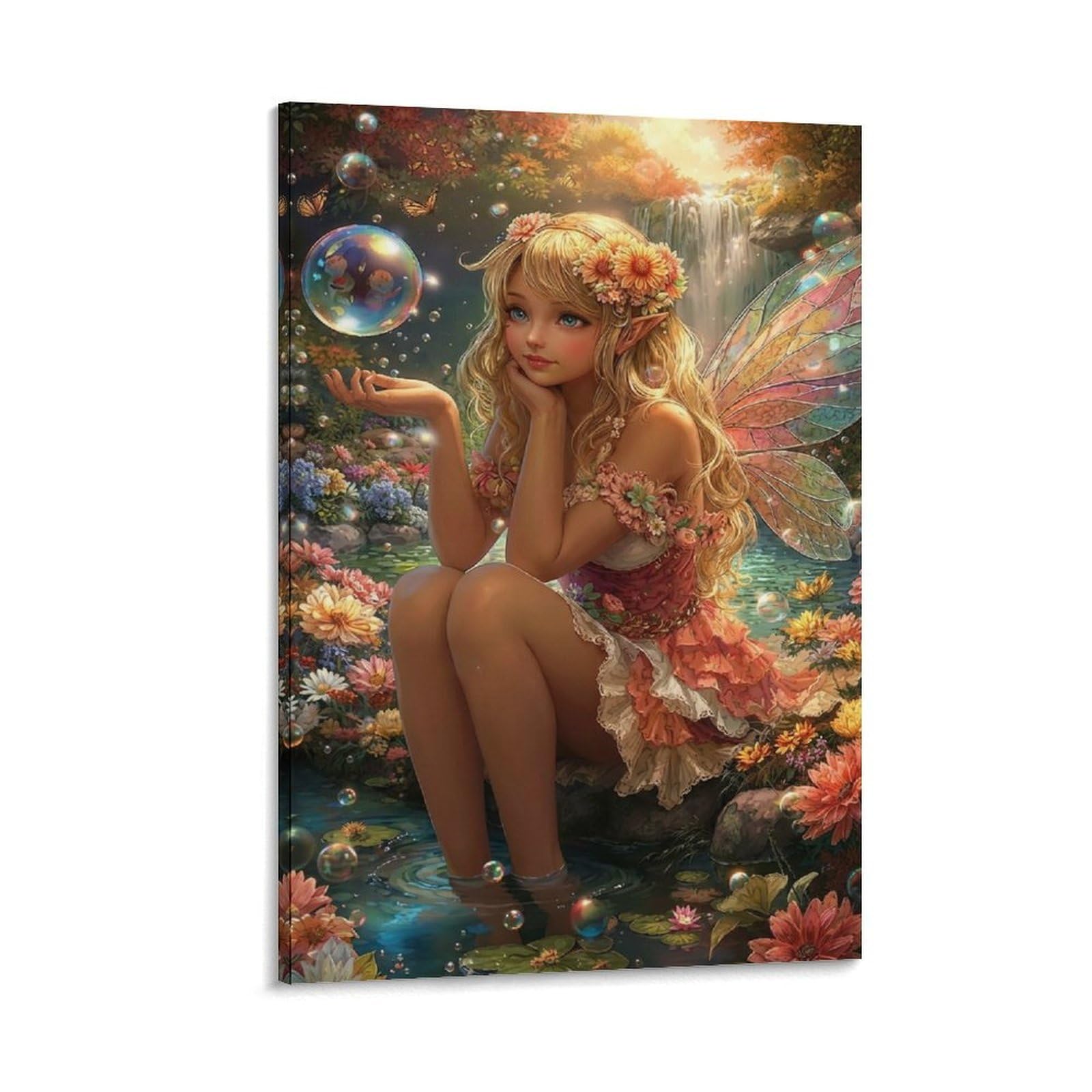 DHBANEIOK Fairy Girl Fantasy_1 Poster Artwork Giclee Canvas Prints Modern Canvas Wall Art Picture Wall Hanging for Living Room Home Decorations 24x36inch(60x90cm)