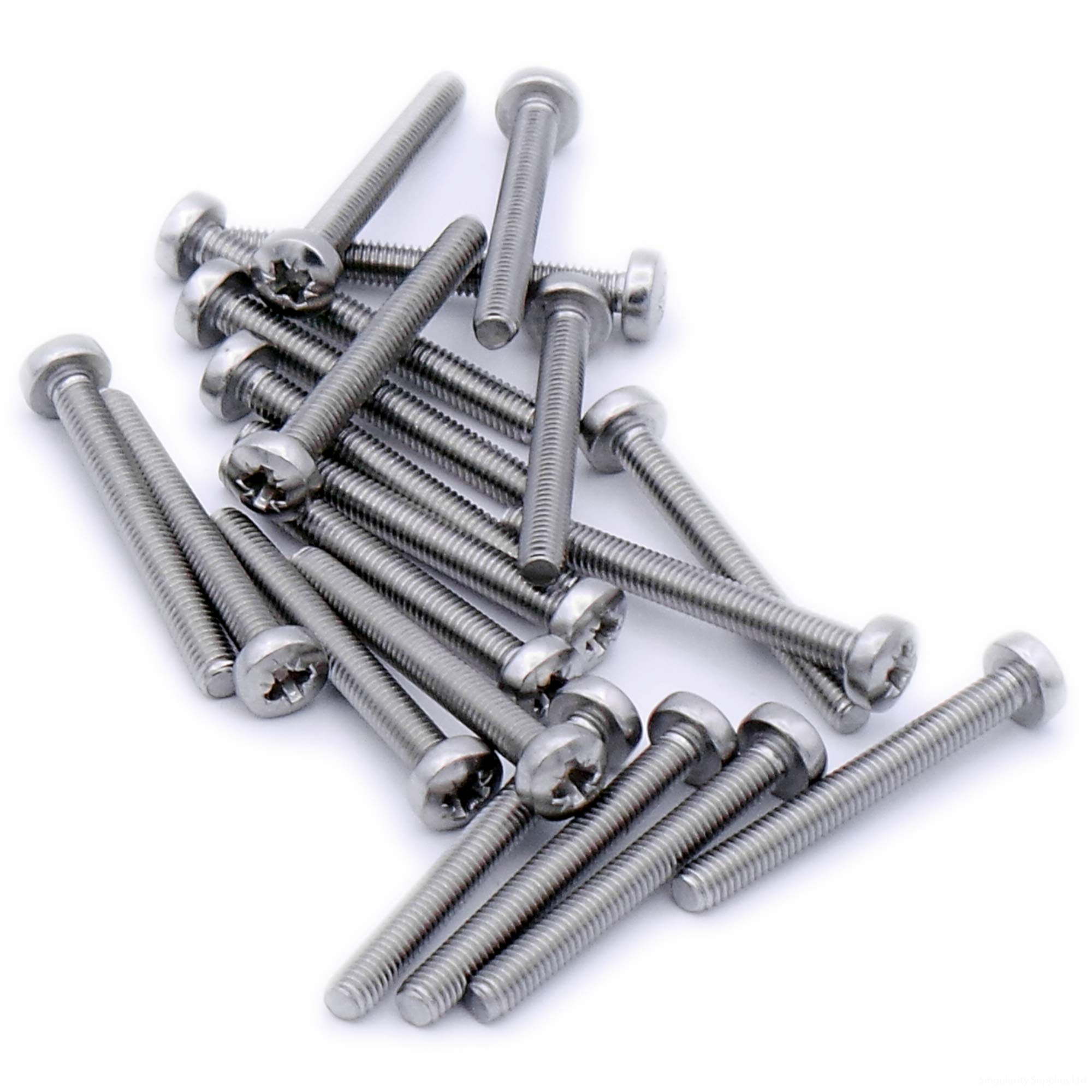 Singularity Supplies Silver M6 (6Mm X 90Mm) Pozi Pan Machine Screw (Bolt) - Stainless Steel (A2) (Pack Of 10)