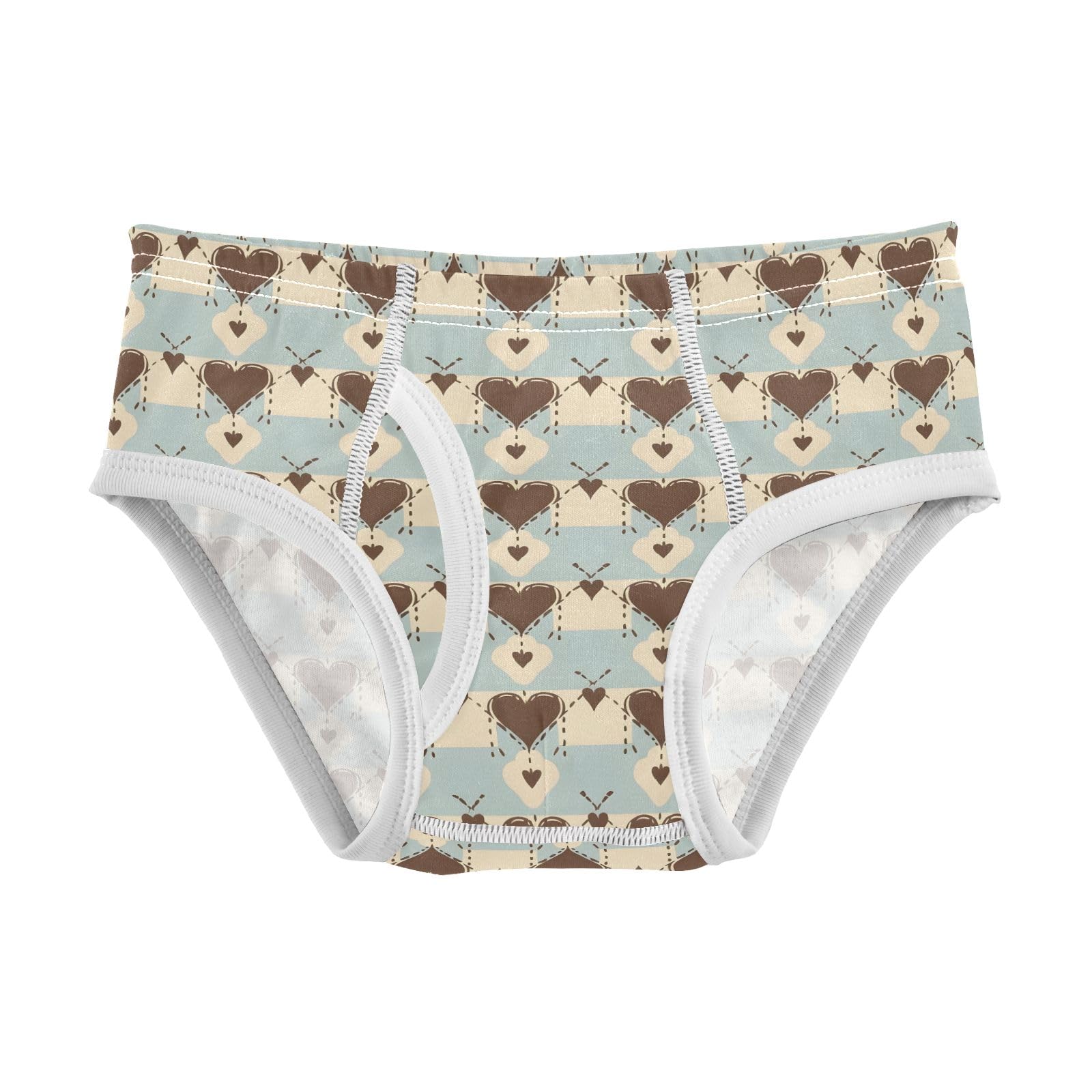 Boys Exclusive Briefs Toddler Underwear 95 Combed Cotton Boxerbriefs 2T Blue Brown Beige and Heart