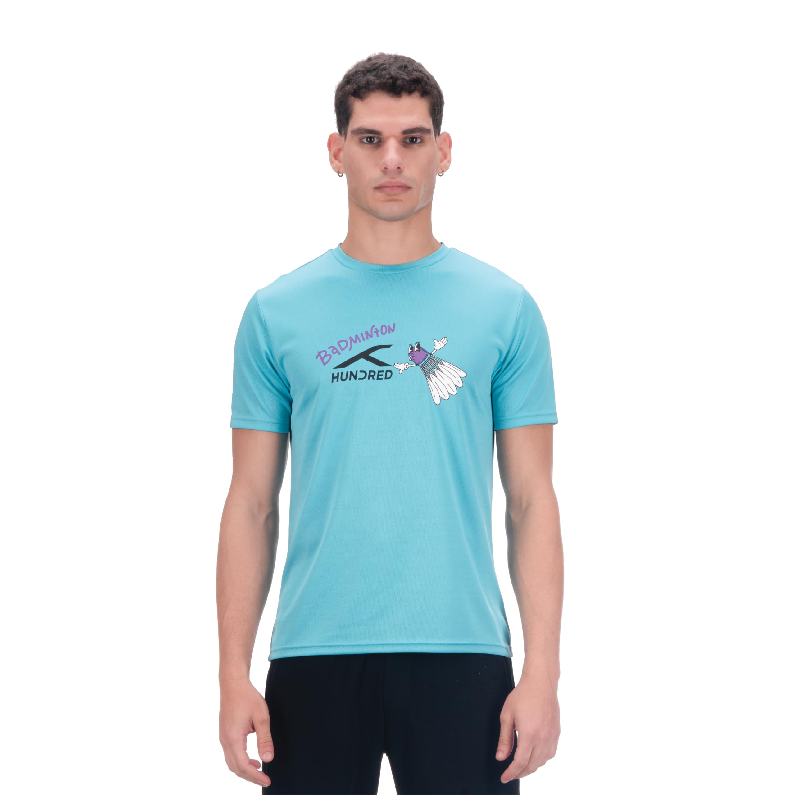 hundred HNDRD Unisex Court King T-Shirt |Moisture Transfer | Rapid-Dry | Temperature Control | Air-Dry Tech |Badminton | Football |Pickleball | Running |All Sports and Fitness-picture-36