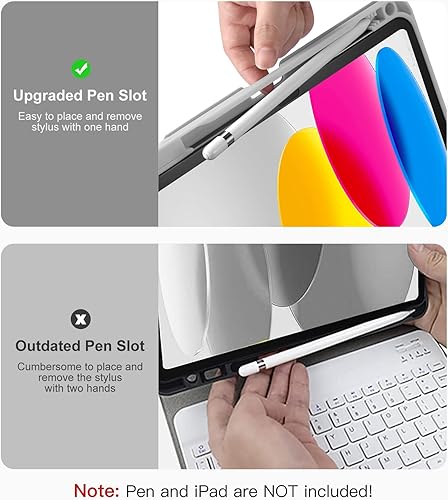 Vista 86 de Hamile Funda para iPad de 11ª y 10ª generación con teclado - 7 colores retroiluminados Inalámbricos Desmontable Folio Funda de teclado con soporte