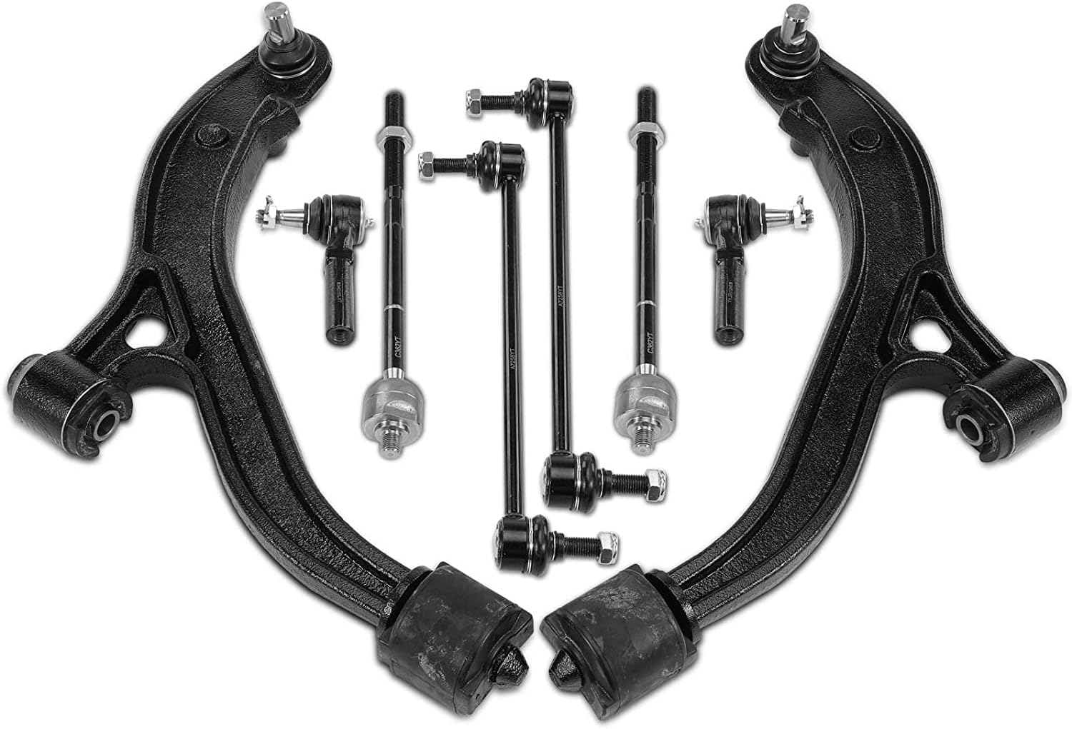 A-Premium Set of 8, Front Lower Control Arm, Sway Bar Link, Inner Outer Tie Rod End, Idler Arm, Compatible with Dodge & Chrysler Plymouth - Grand Caravan Town & Country Grand Voyager Caravan