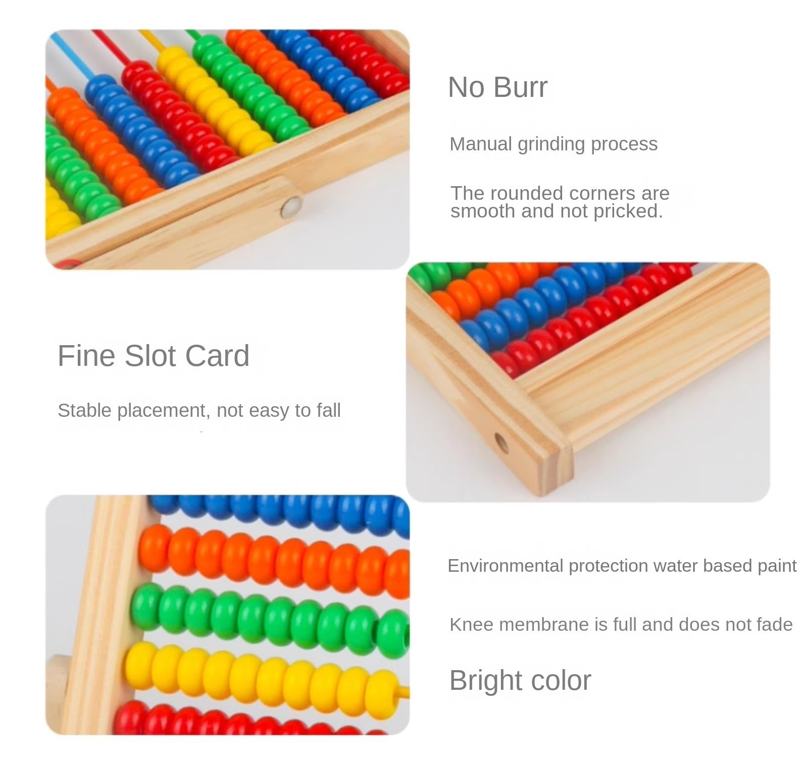 Ábaco Ábaco con Marco De Madera Y Cuentas Multicolores, Herramienta Educativa For El Aprendizaje Matemáticas Preescolares Oficina Material