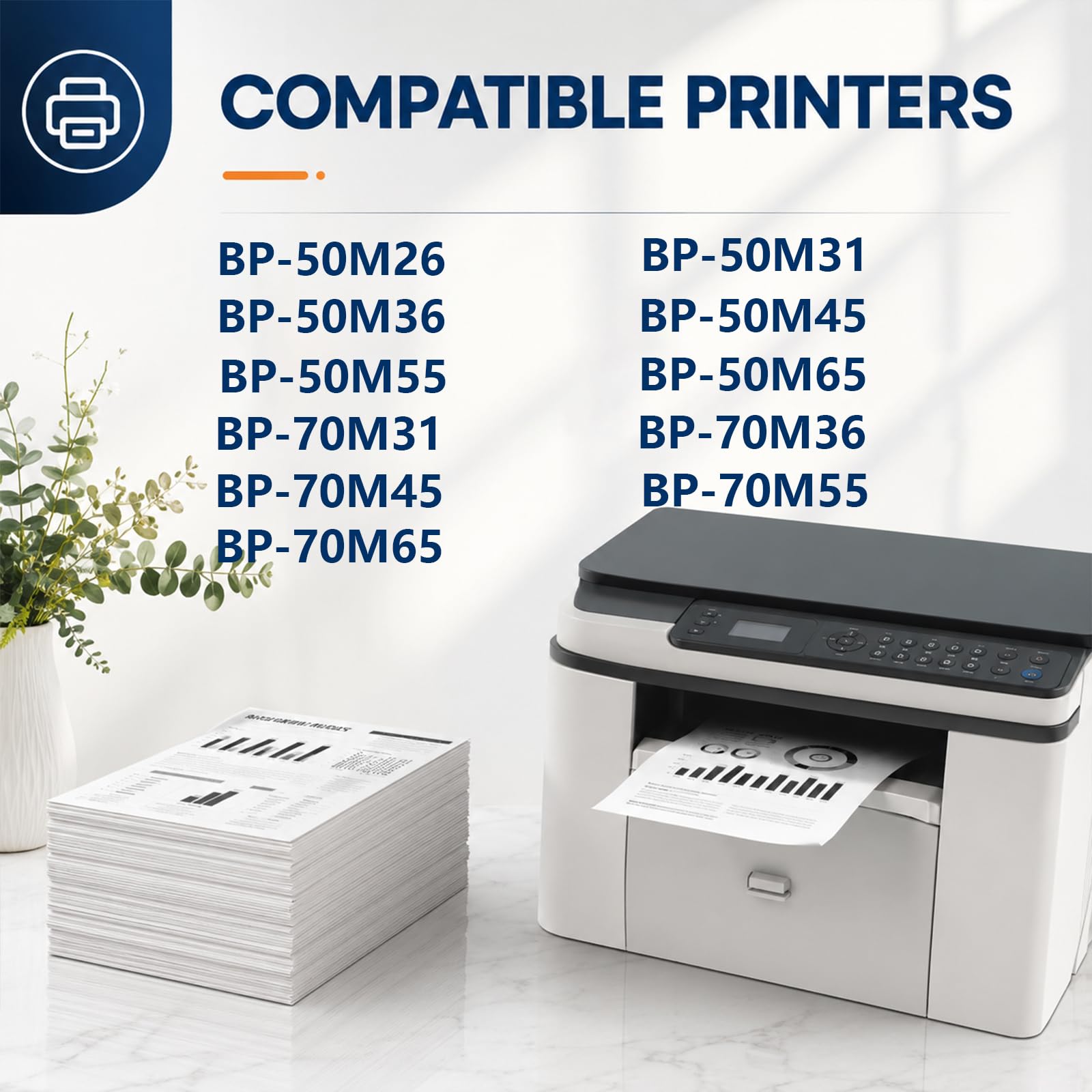 Cartuccia di toner BP-NT700, sostituzione nera ad alta resa per la stampante Sharp LaserJet BP-50M26 50M31 50M36 50M45 50M55 50M65 70M31 70M36 70M45, stampe ad alta velocità ,2Pack