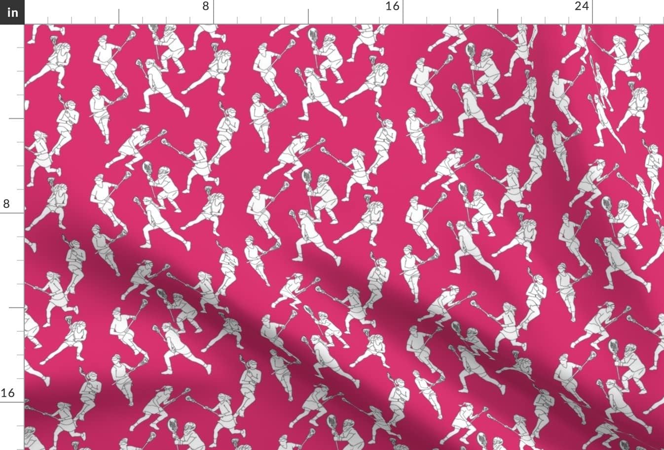 Spoonflower Fabric - Lacrosse Magenta Women Sports Girls Ball Womens High School Canada Printed on Upholstery Velvet Fabric Fat Quarter - Upholstery Home Decor Bottomweight Apparel