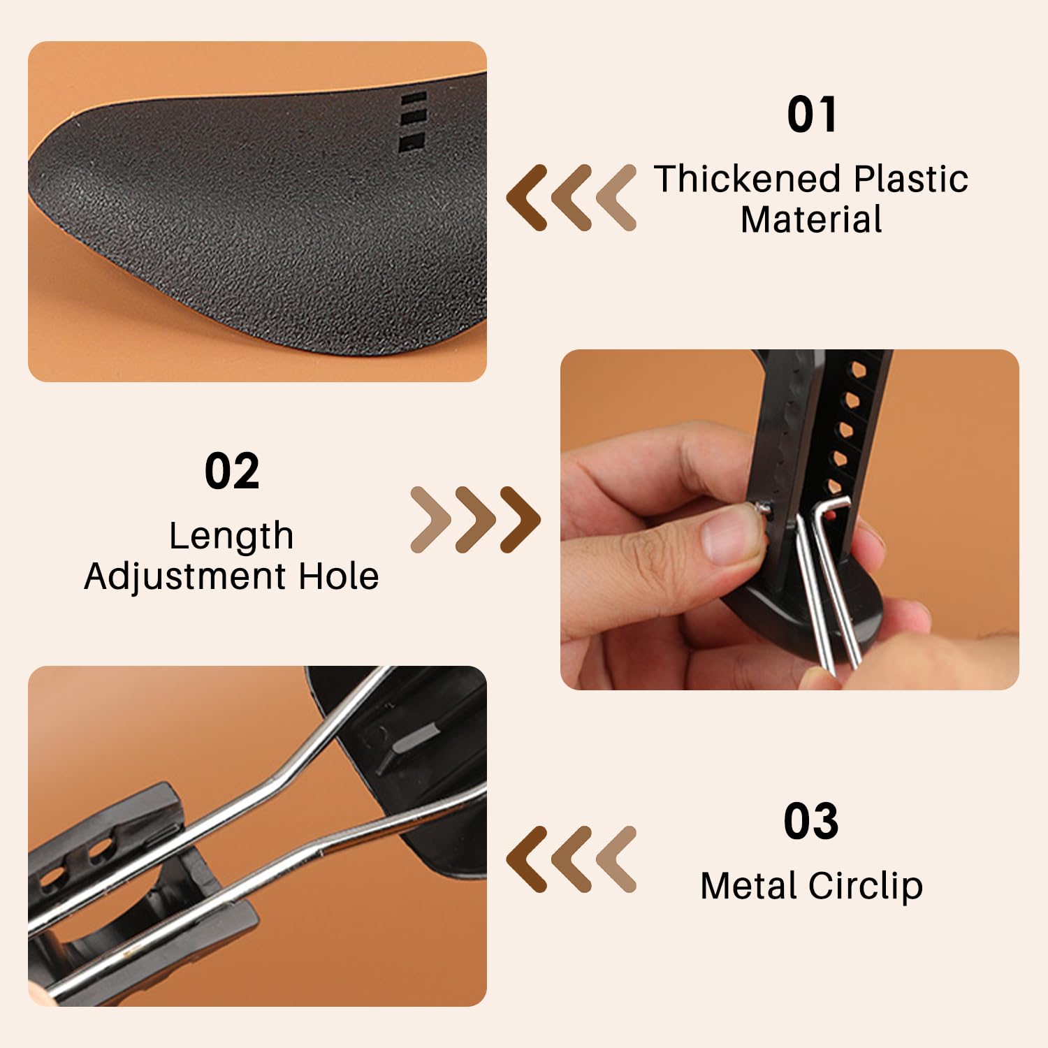 2 Pares de Hormas para Zapatos, Ensanchador de Zapatos Ajustable de 25 cm A 30 cm, Soporte Moldeador de Zapatillas de Deporte de Plástico de Hierro Negro, Soporte para Botas para Hombres y Mujeres