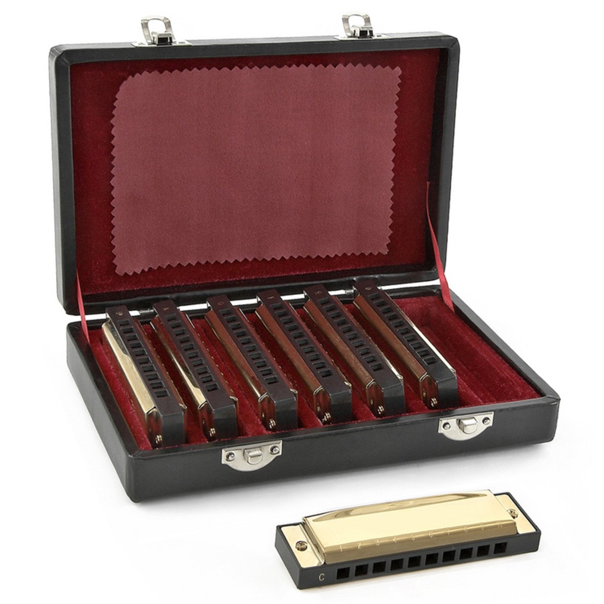 Blues Goldenes Mundharmonika-Set von Gear4music