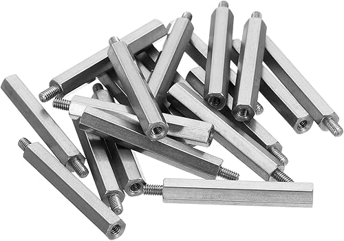 PATIKIL M2.0.197x1.181 in+0.157 in Macho-Hembra Hex Standoff, paquete de 20 tornillos de separación de PCB de acero inoxidable para placas base,