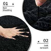 Vista 46 de Alfombra de inodoro blanca 22x24, antideslizante, esponjosa, alfombra de piso para baño en forma de U, lavable, alfombra de contorno para inodoro