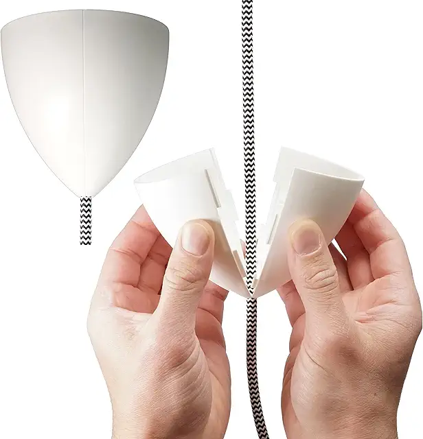 Weißer Deckenbaldachin für Lampen | Einfache Montage ohne Werkzeug