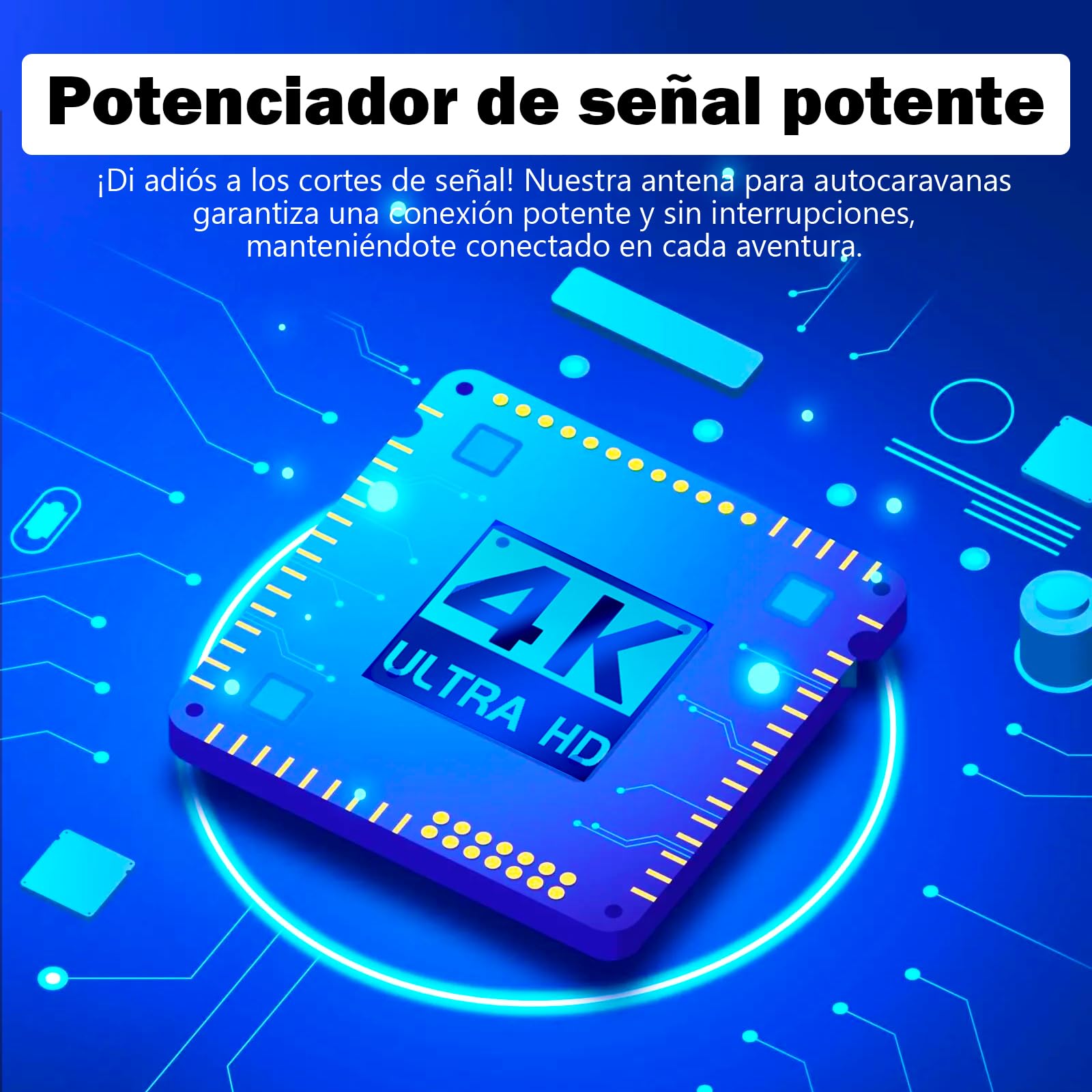 Antena TDT Exterior Blanca para Smart TV – Antena TV Digital HD 4K/1080P con Recepción UHF/VHF Estable de Largo Alcance, Compatible DVB-T2/DVB-T, Cable Coaxial 10 m, Resistente al Clima