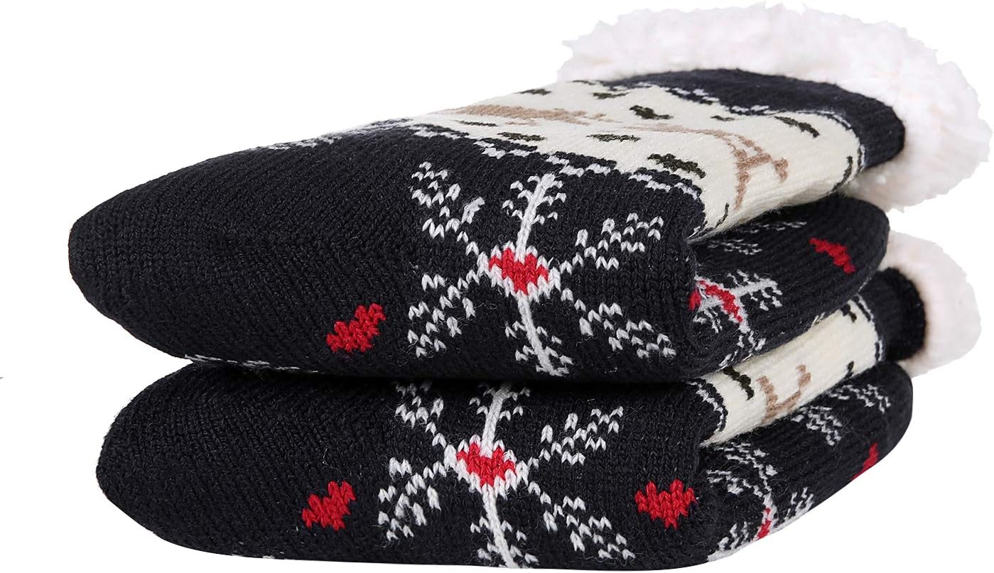 Chassic Sherpa Lined Slipper Socks for Women, Non-Slip Cozy Winter House Socks, Soft Fuzzy Socks, Christmas Gifts for Women & Ladies Stocking Stuffers - Image 6