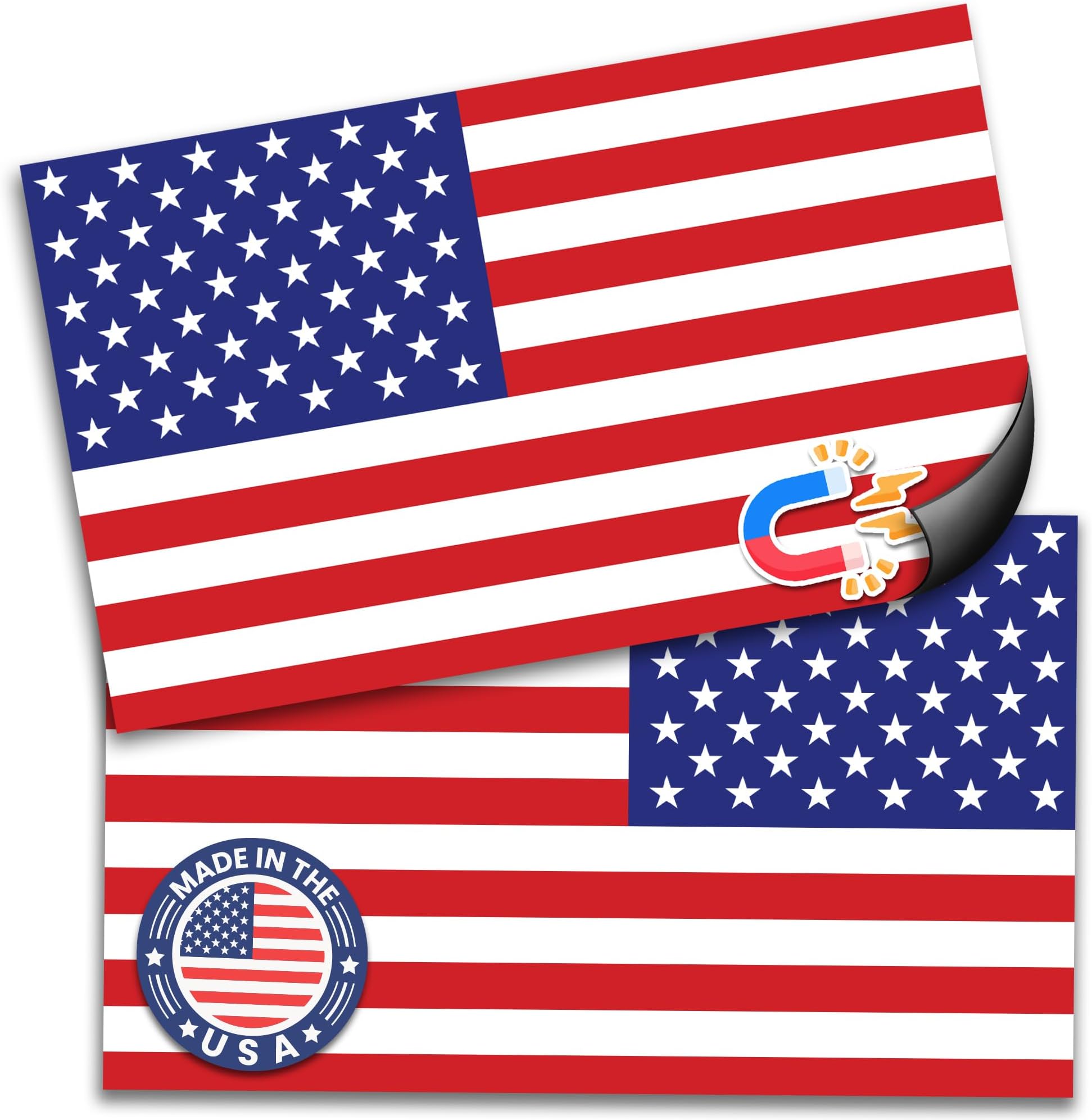 Magnet Me Up American Flag and Reversed American Flag Magnet Decals, Opposing 2 Pack, 3x5 Inches, Heavy Duty Automotive Magnet for Car, Truck, SUV or Any Other Magnetic Surface