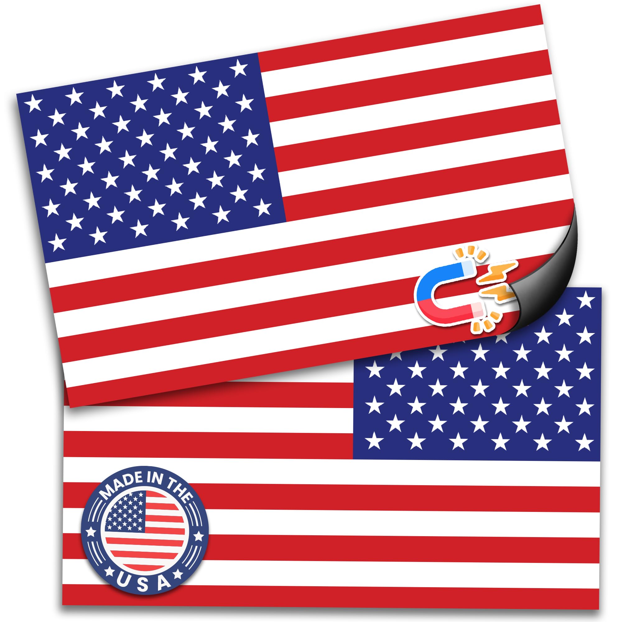 Magnet Me Up American Flag and Reversed American Flag Magnet Decals, Opposing 2 Pack, 3x5 Inches, Heavy Duty Automotive Magnet for Car, Truck, SUV or Any Other Magnetic Surface