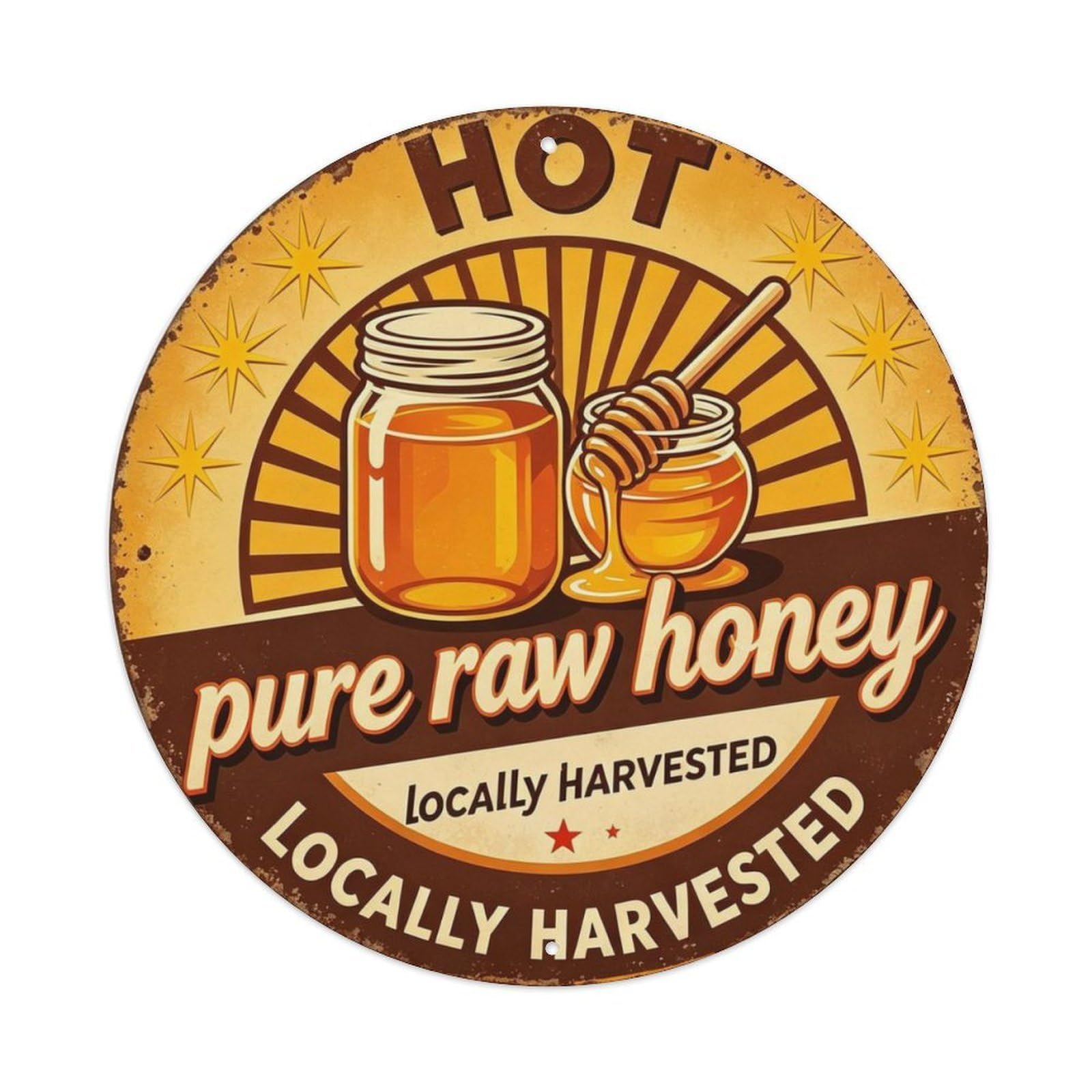 Pure Raw Honey Metal Tin Sign Plaque
