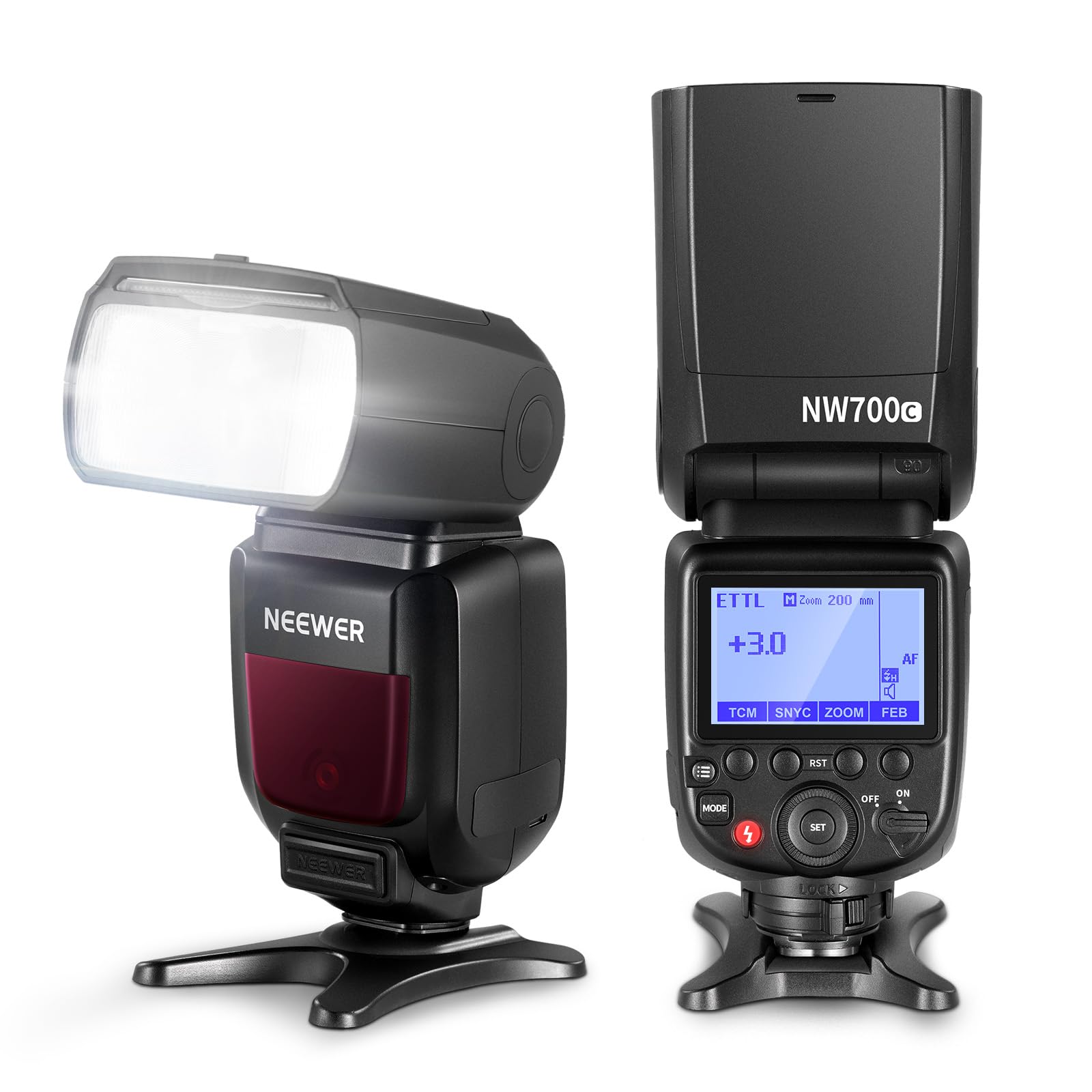 NEEWER NW700-C TTL Flash Speedlite Compatible with Canon DSLR Cameras, 1/8000s High Speed Sync, 1/1-1/256 Output, TCM Function, 230 Full Power Flash, 0.1-2.7s Fast Recycling, Batteries Not Included