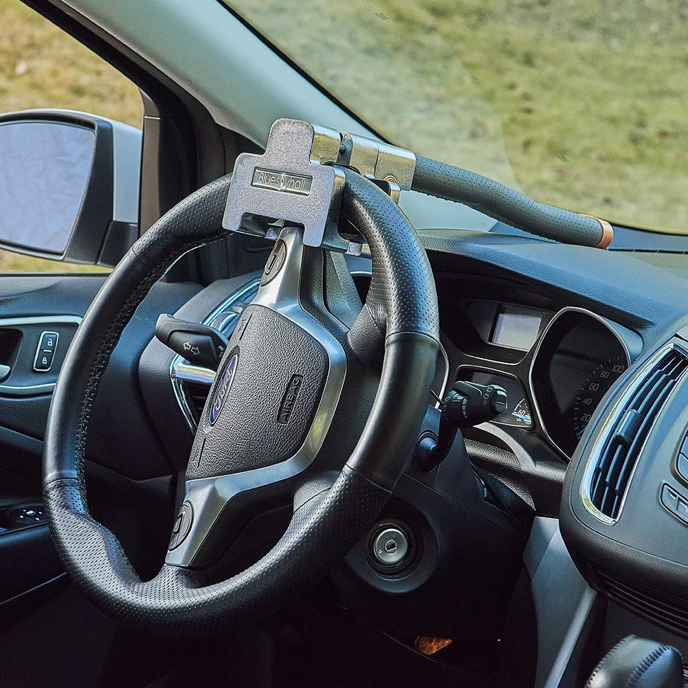 Blueshyhall Dispositifs de Verrouillage Antivol Professionnels de voiture - Cadenas pour Volant avec clés