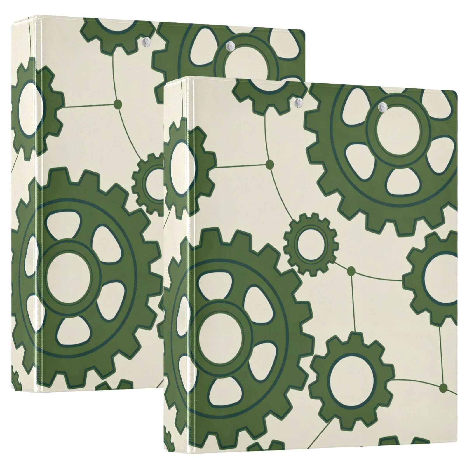 Raccoglitori da 1-1/2 pollici Black Gear Beige Pattern