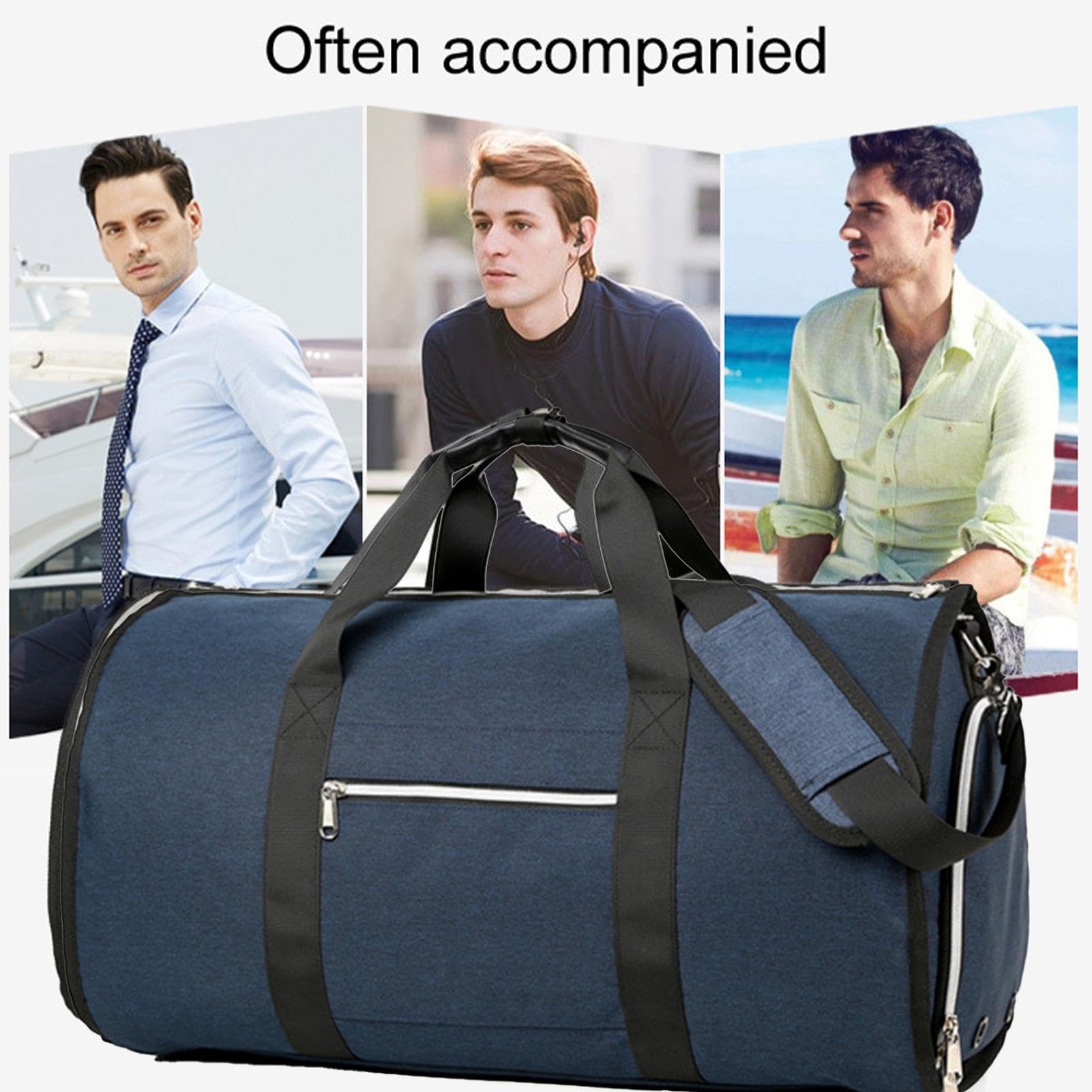 Borse per indumenti da viaggio da 50 l, borsone per indumenti, borsa per indumenti convertibile, borsa impermeabile 2 in 1, organizer per bagagli per il fine settimana durante la notte, per uomini e