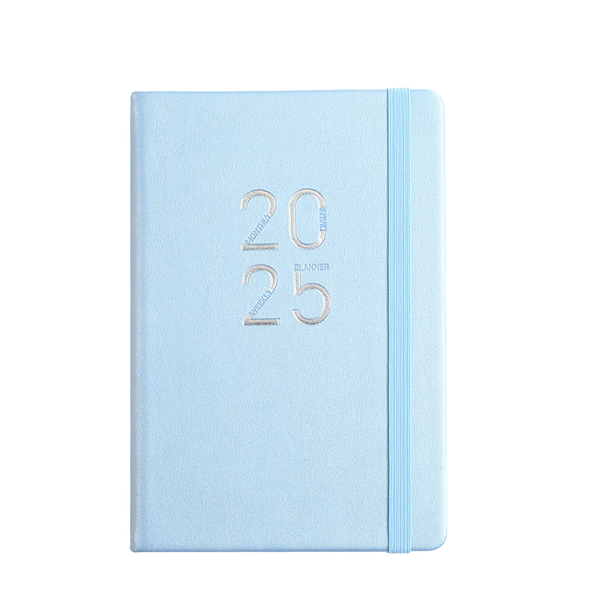 2025 Daily Planner - Weekly & Monthly Organizer from January 2025 to December 2025, 8.3" x 5.7" with Monthly Tabs, Soft Leather Cover, Blue