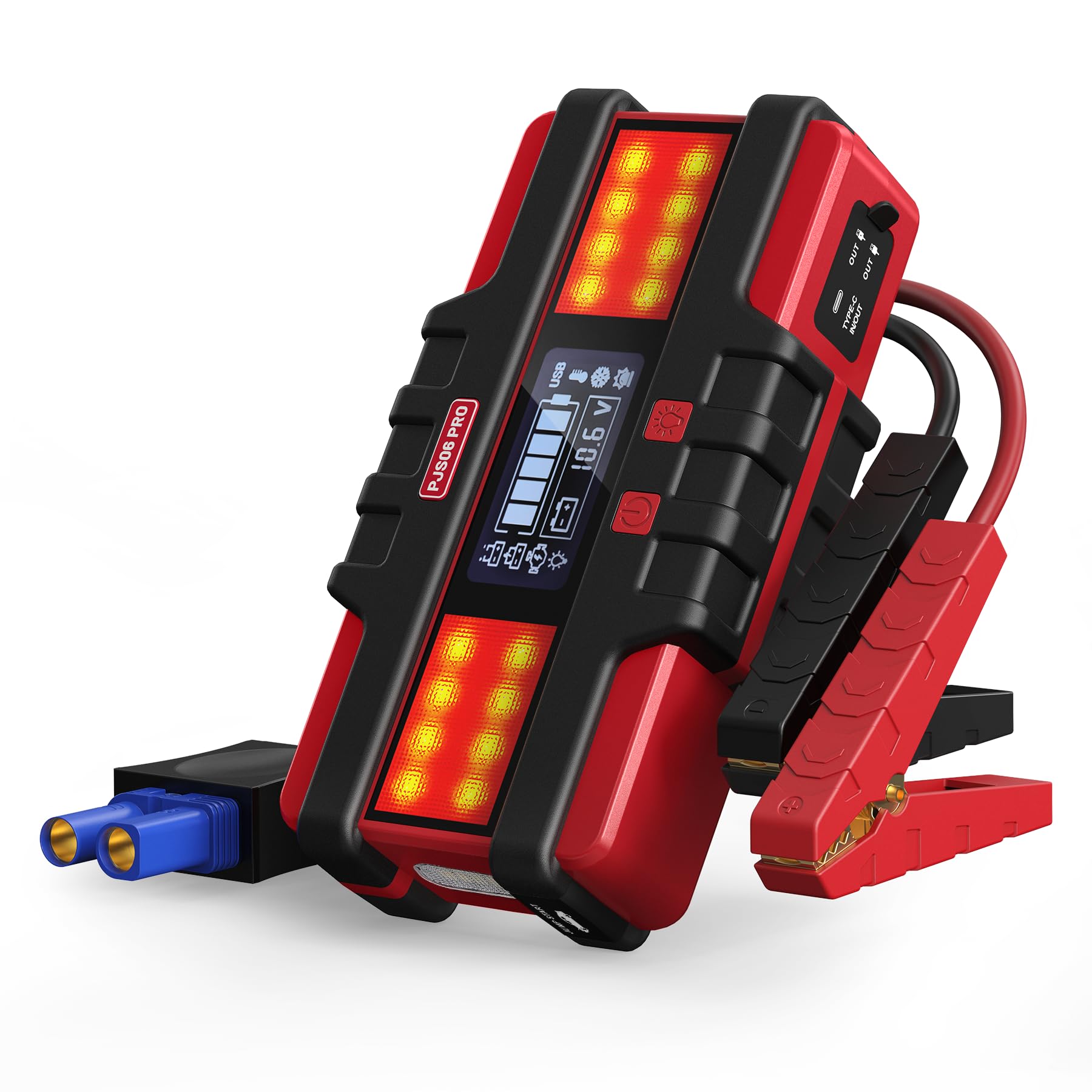 Battery Jumper Starter Portable 6000A 12V - Portable Booster Pack with Voltage Detection Protection for Gas Diesel Up