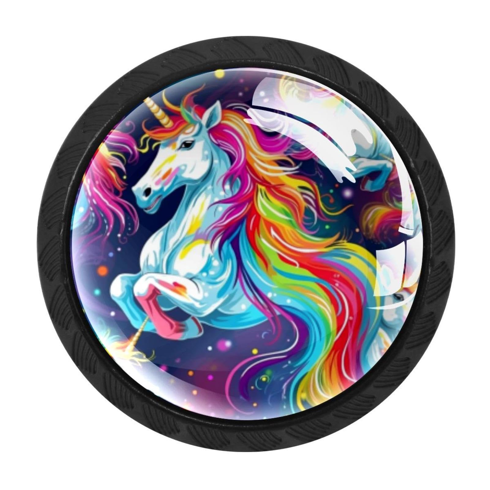 Chenzzzz Multicolored 13 4 Pack Rainbow Unicorn Kitchen Cabinet Knobs Drawer Knobs Dresser Knobs Matte Black Zinc Knobs Drawer Pulls Door Knobs Dresser Drawer Handles Knobs For Dresser Drawers