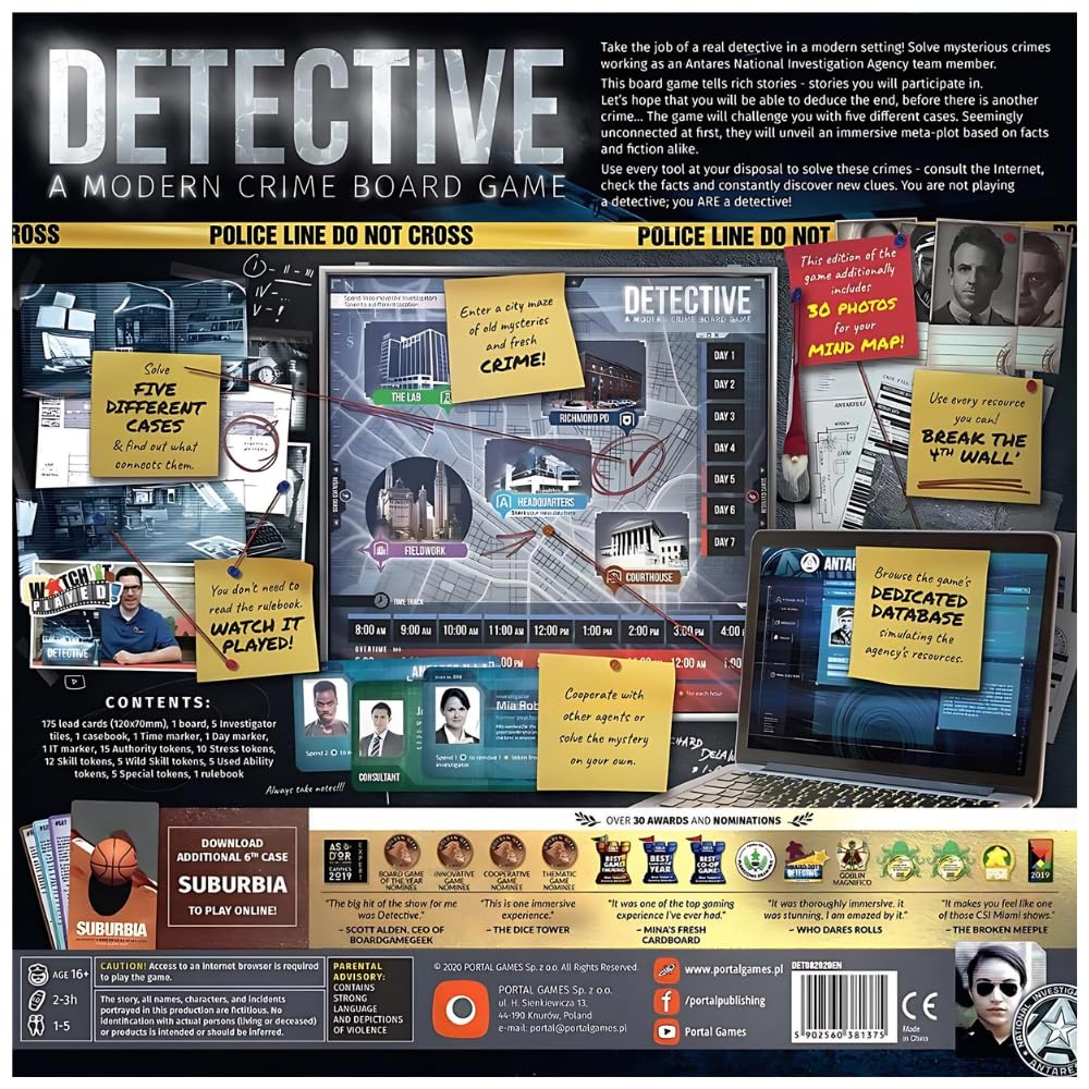 Portal Games POG1375 Detective: A Modern Crime Board Game, Multicoloured
