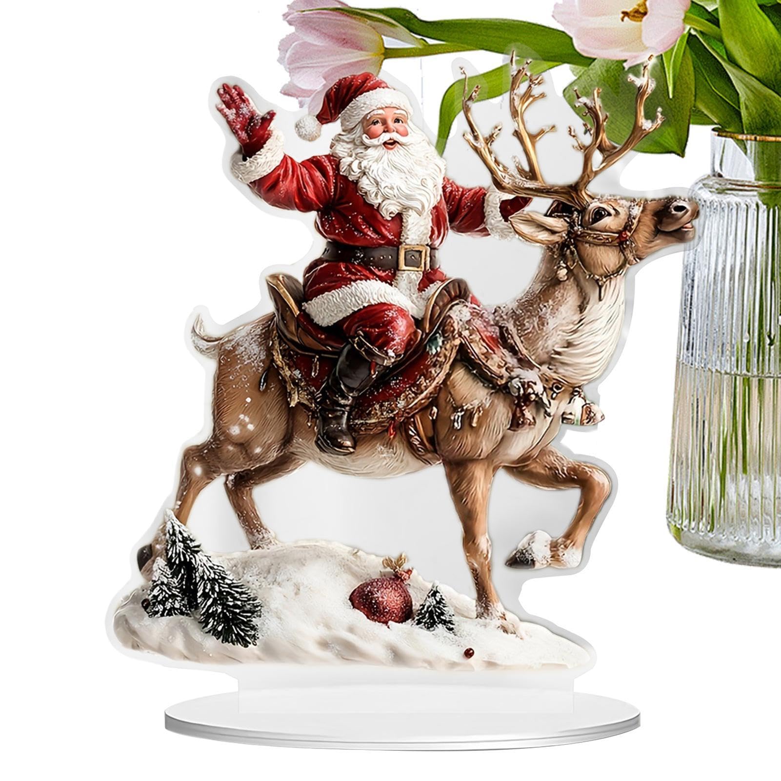 Amazon.co.jp: サンタ クリスマス像 - 卓上アクリル サンタ クロース像