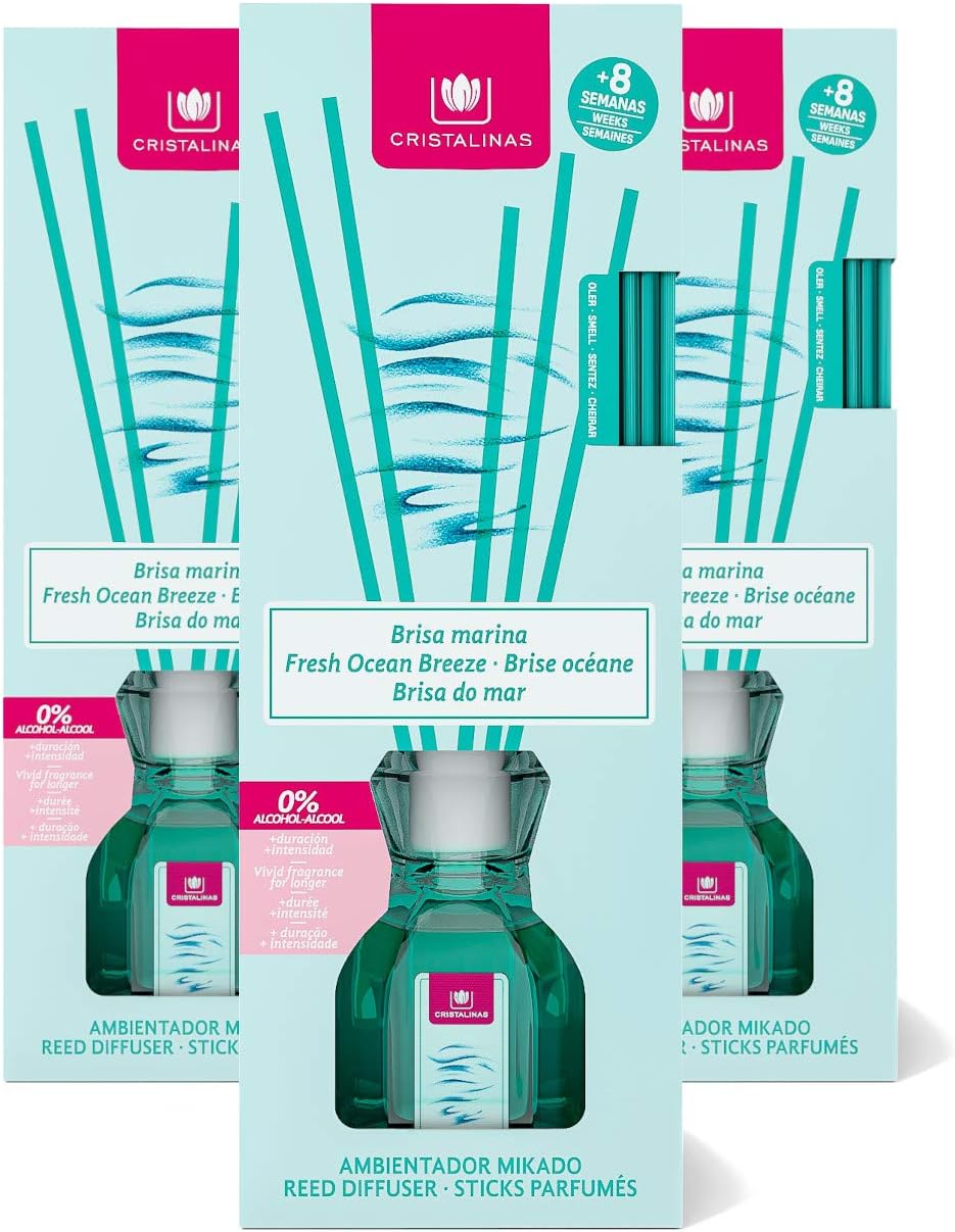 CRISTALINAS Air Freshener, Reed Diffuser, 40ml / 8 Weeks, 0 Alcohol
