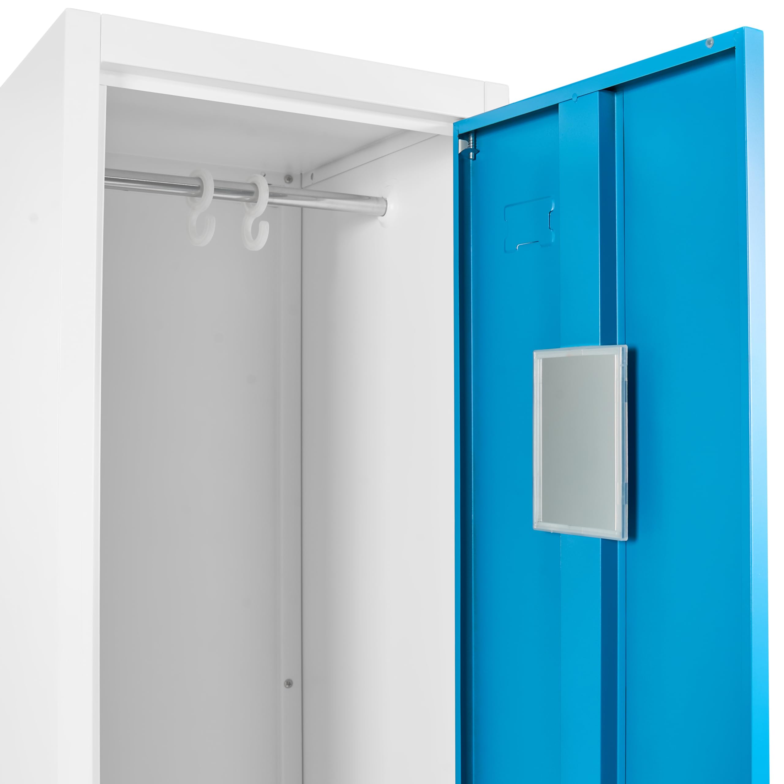 Doppelspind Umkleideschrank 2-türig Metall weiß / blau abschließbar Athlete