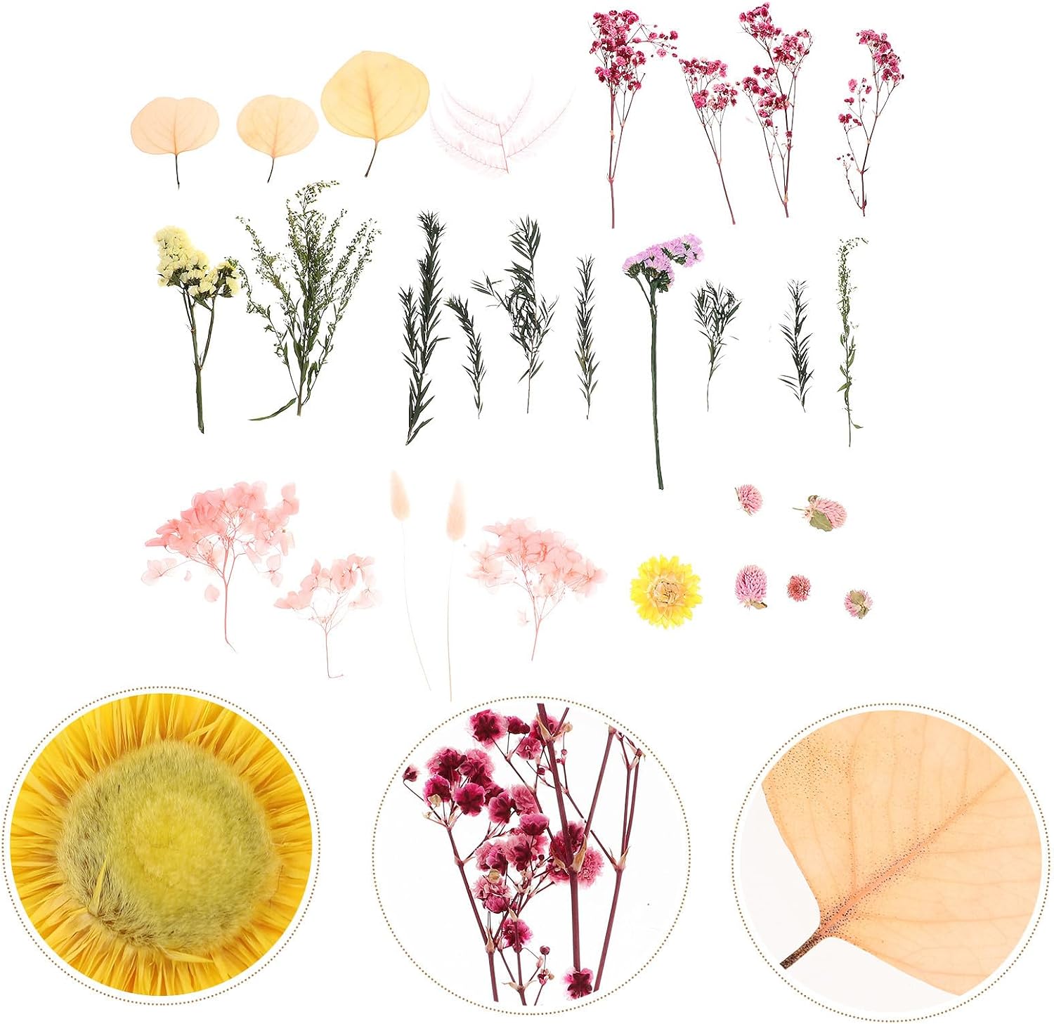 VOSAREA 1 Bag Pink Dried Flowers DIY Handcrafts Material for Valentine's Day Crafts and Crystal Molding Practical Craft Supplies for Creative Projects